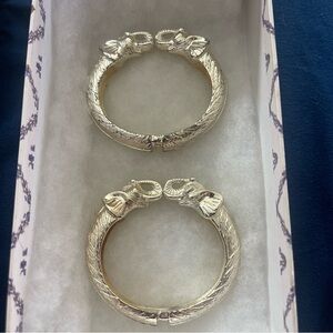 Silver Elephant Bangle Bracelet